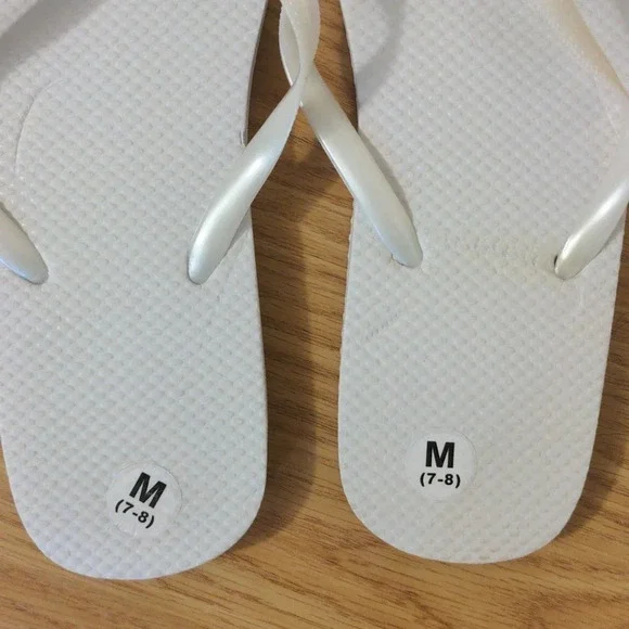 White/Light Gray Flip  Flops - Picture 3 of 8